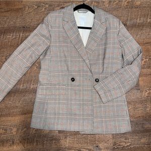Tweed H&M Blazer Brown plaid